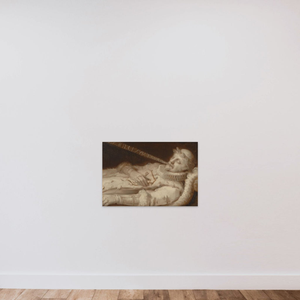 Portrait of Willem I (1533-84), called William the Silent, on his deathbed unframed — shown to scale