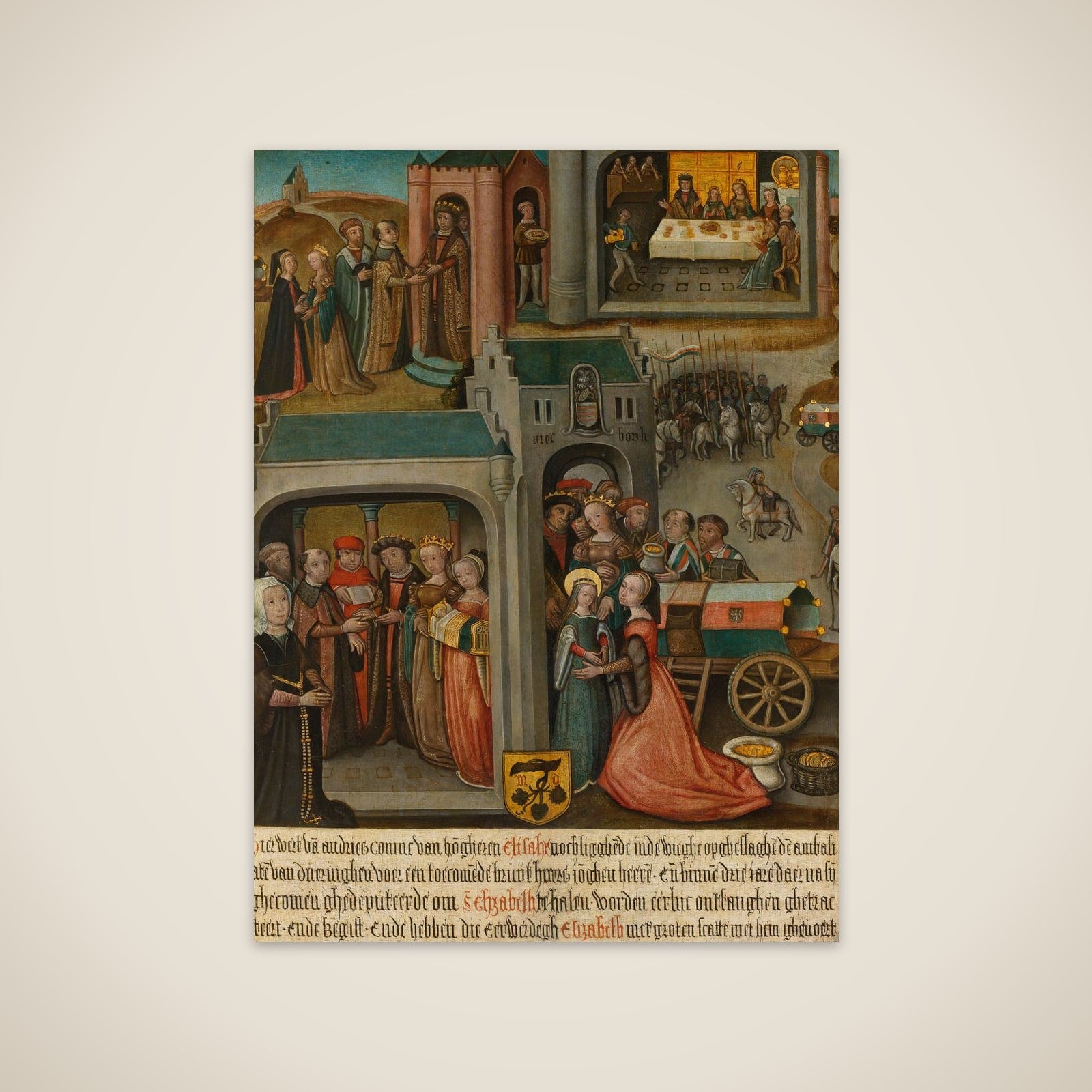 Four scenes from the legend of St Elizabeth of Hungary unframed print