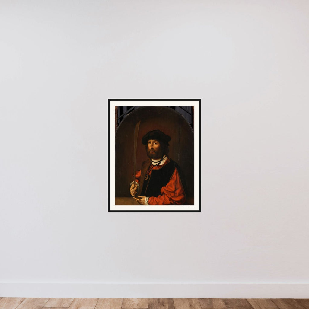 Portrait of Ruben Parduyn. Knight of the Order of St John framed — shown to scale