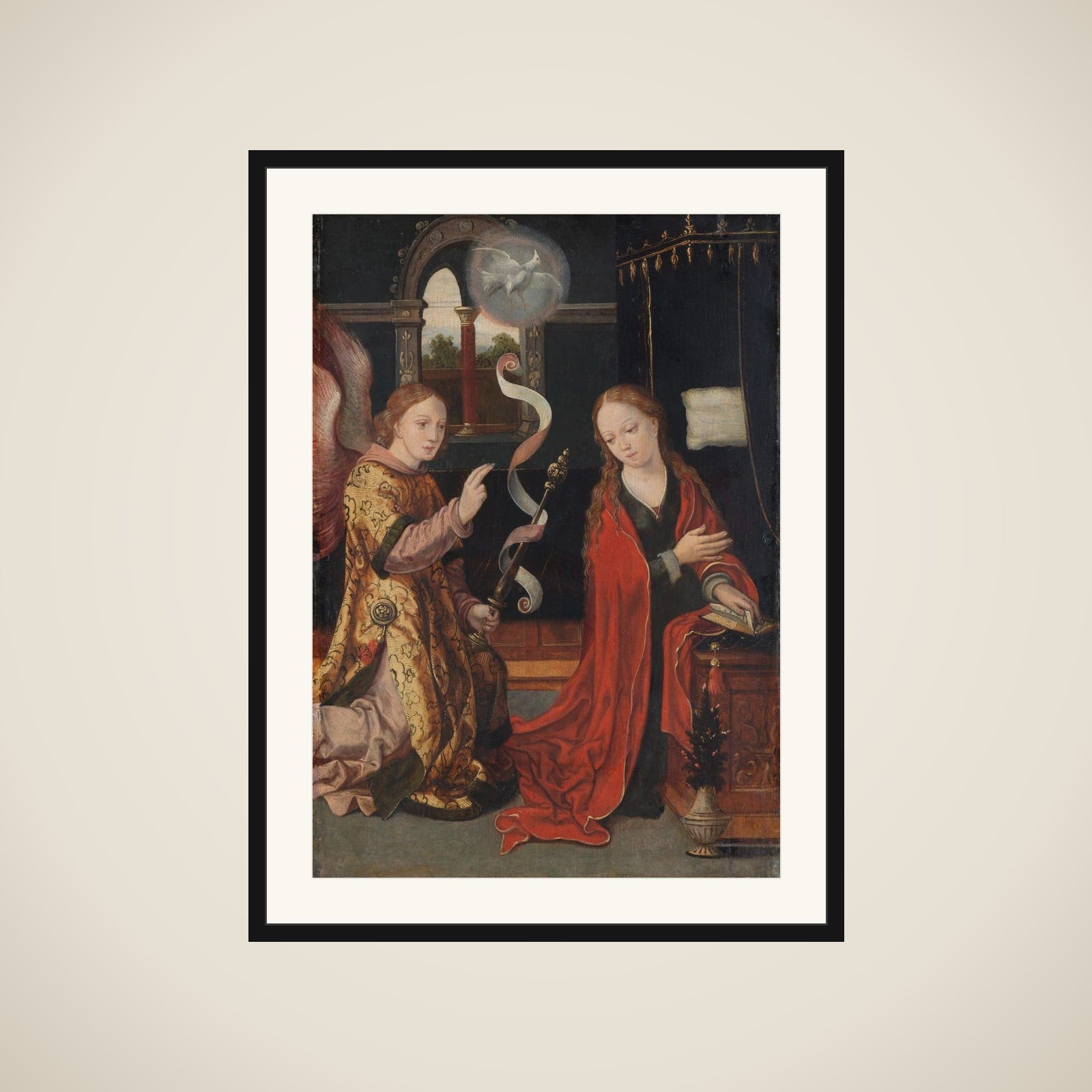 The Annunciation framed