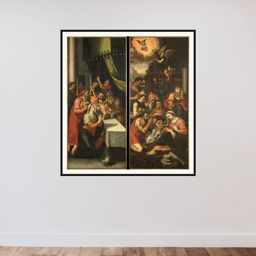 Altarpiece Wing with the Circumcision. On the outside are John the Baptist with the Lamb of God framed — shown to scale