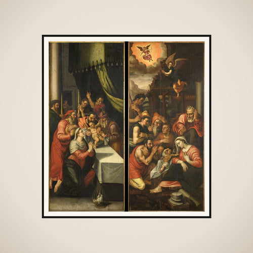 Altarpiece Wing with the Circumcision. On the outside are John the Baptist with the Lamb of God framed