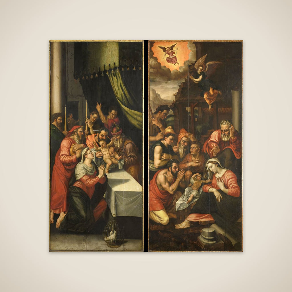 Altarpiece Wing with the Circumcision. On the outside are John the Baptist with the Lamb of God unframed print