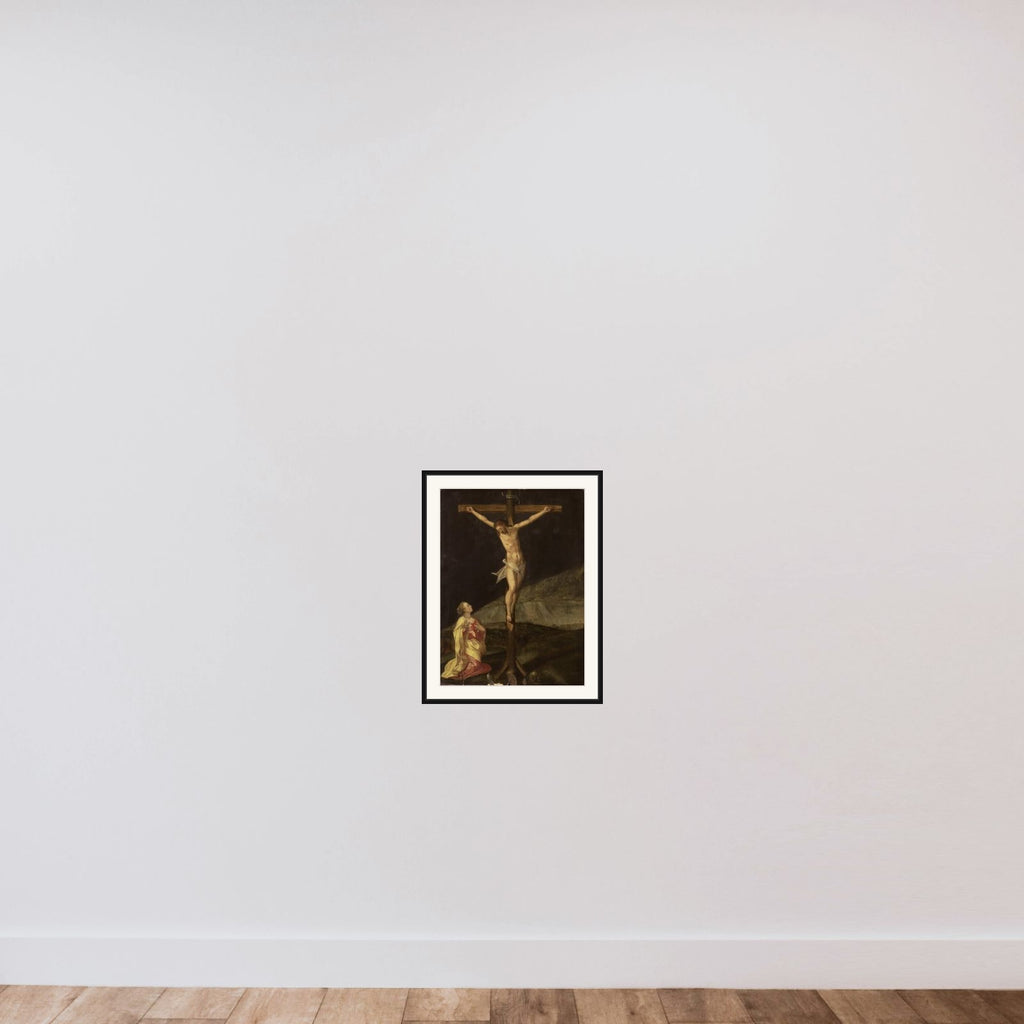 Mary Magdalene at the foot of the cross framed — shown to scale