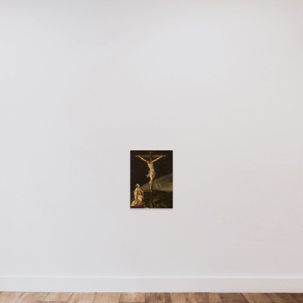 Mary Magdalene at the foot of the cross unframed — shown to scale