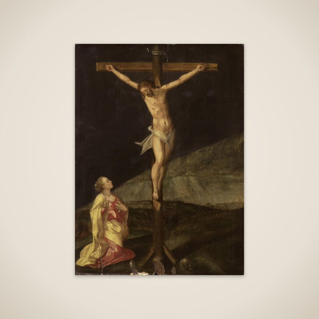 Mary Magdalene at the foot of the cross unframed print
