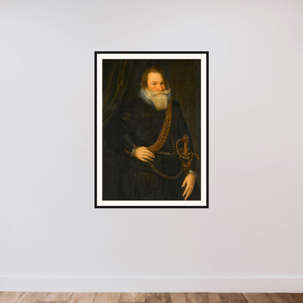 Portrait of a Man framed — shown to scale