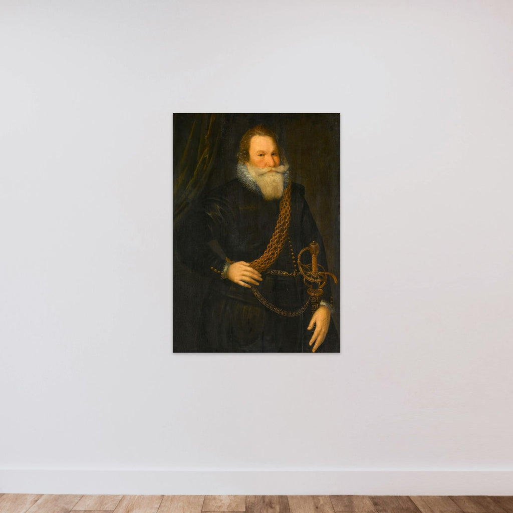 Portrait of a Man unframed — shown to scale