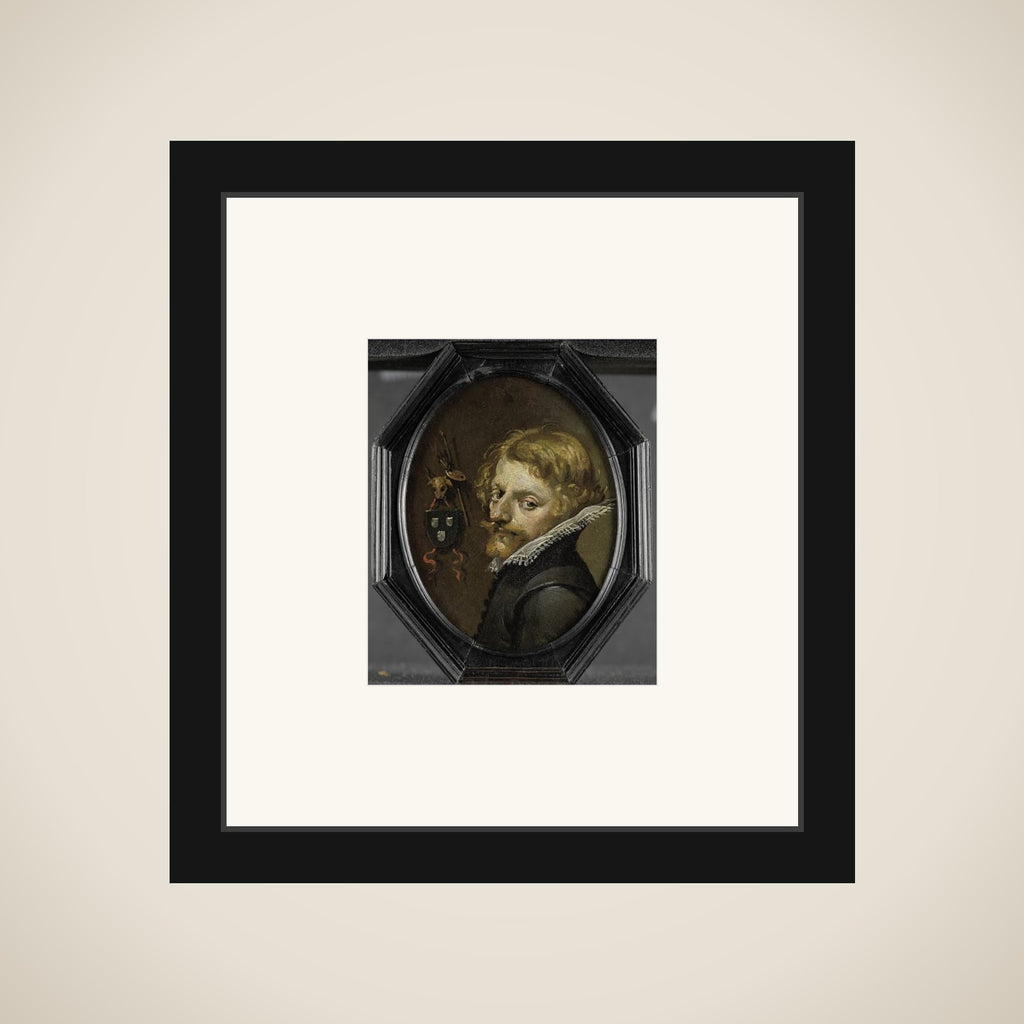 Portrait of een painter (een zelfportret ?) framed