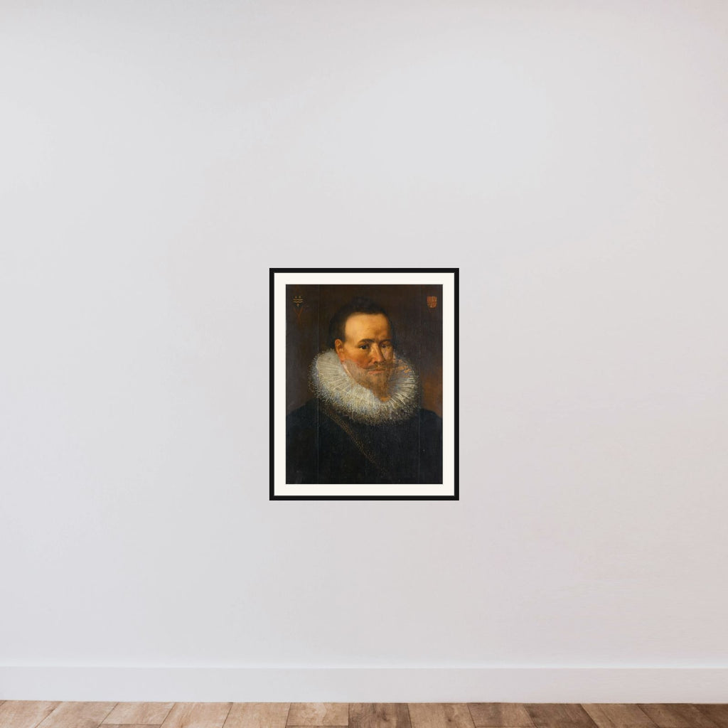 Portrait of a man, possibly Joris van Cats (c. 1590-1654) framed — shown to scale