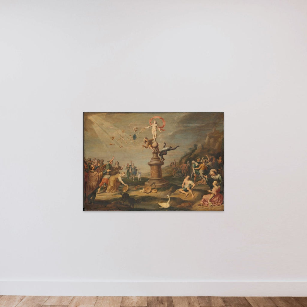 The Goddess Fortuna Bestowing her Gifts unframed — shown to scale