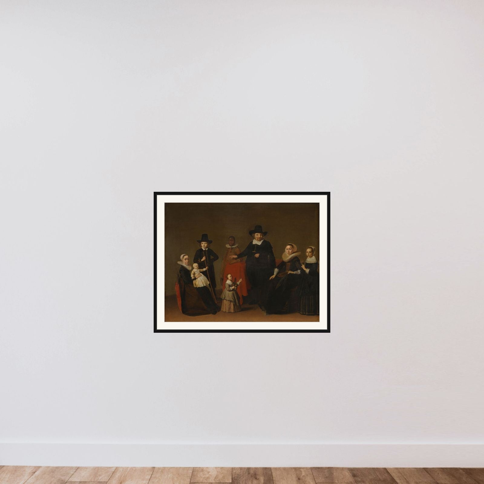 Family portrait, possibly the family of Joos Banckert (1599-1647) framed — shown to scale