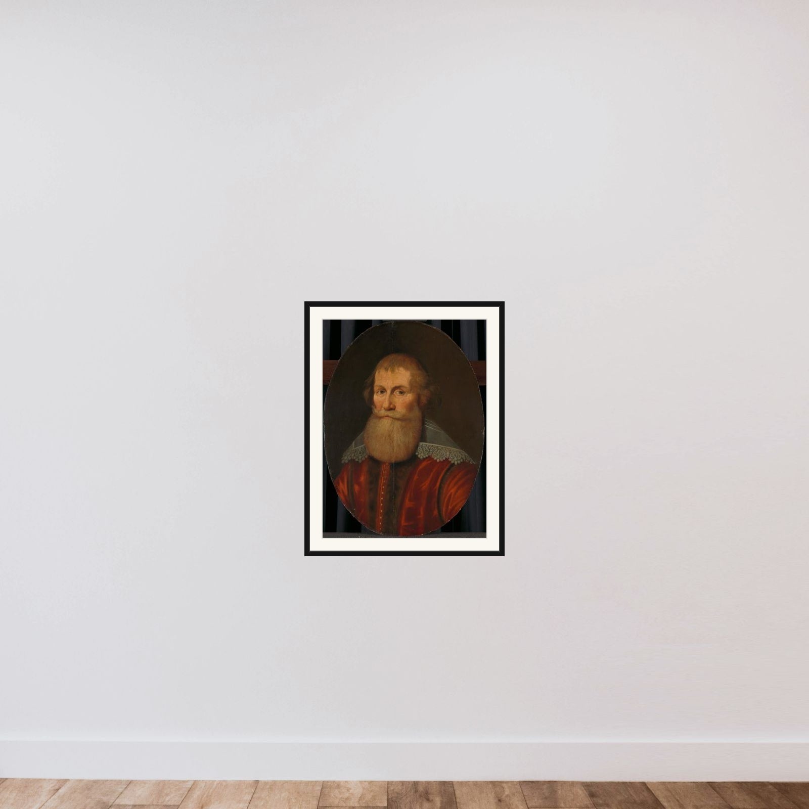 Portrait of Cornelis Haga (1578-1654) framed — shown to scale