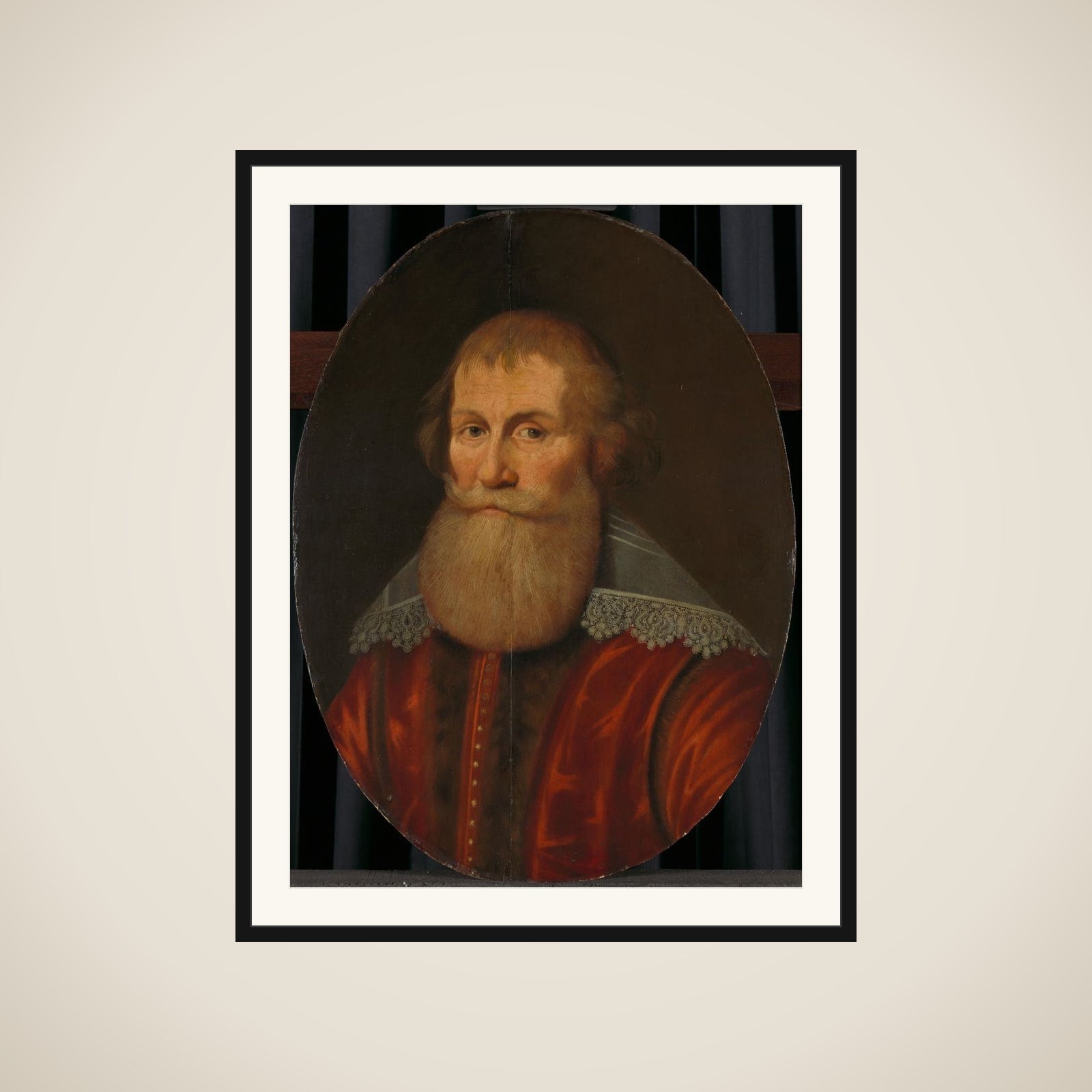 Portrait of Cornelis Haga (1578-1654) framed