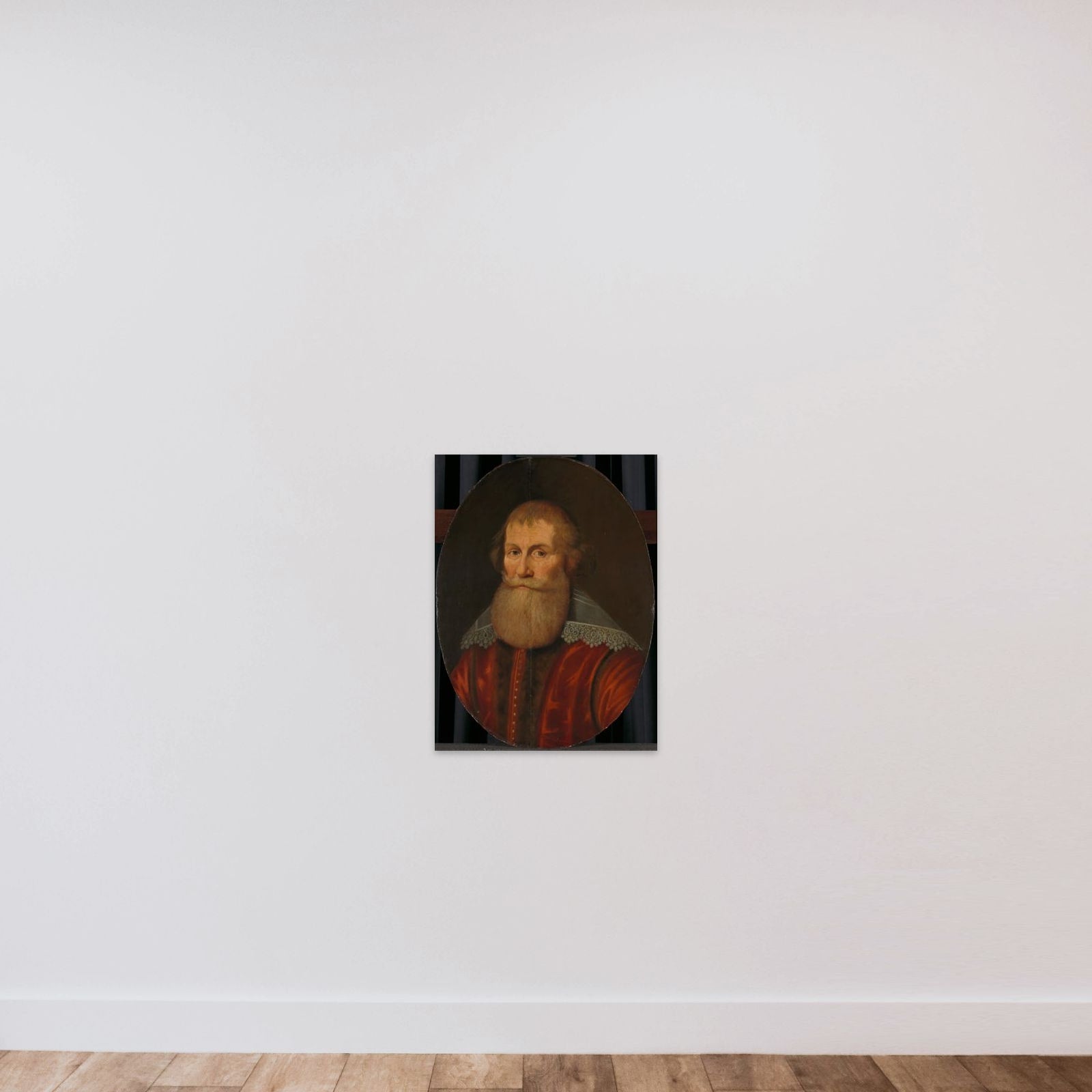 Portrait of Cornelis Haga (1578-1654) unframed — shown to scale