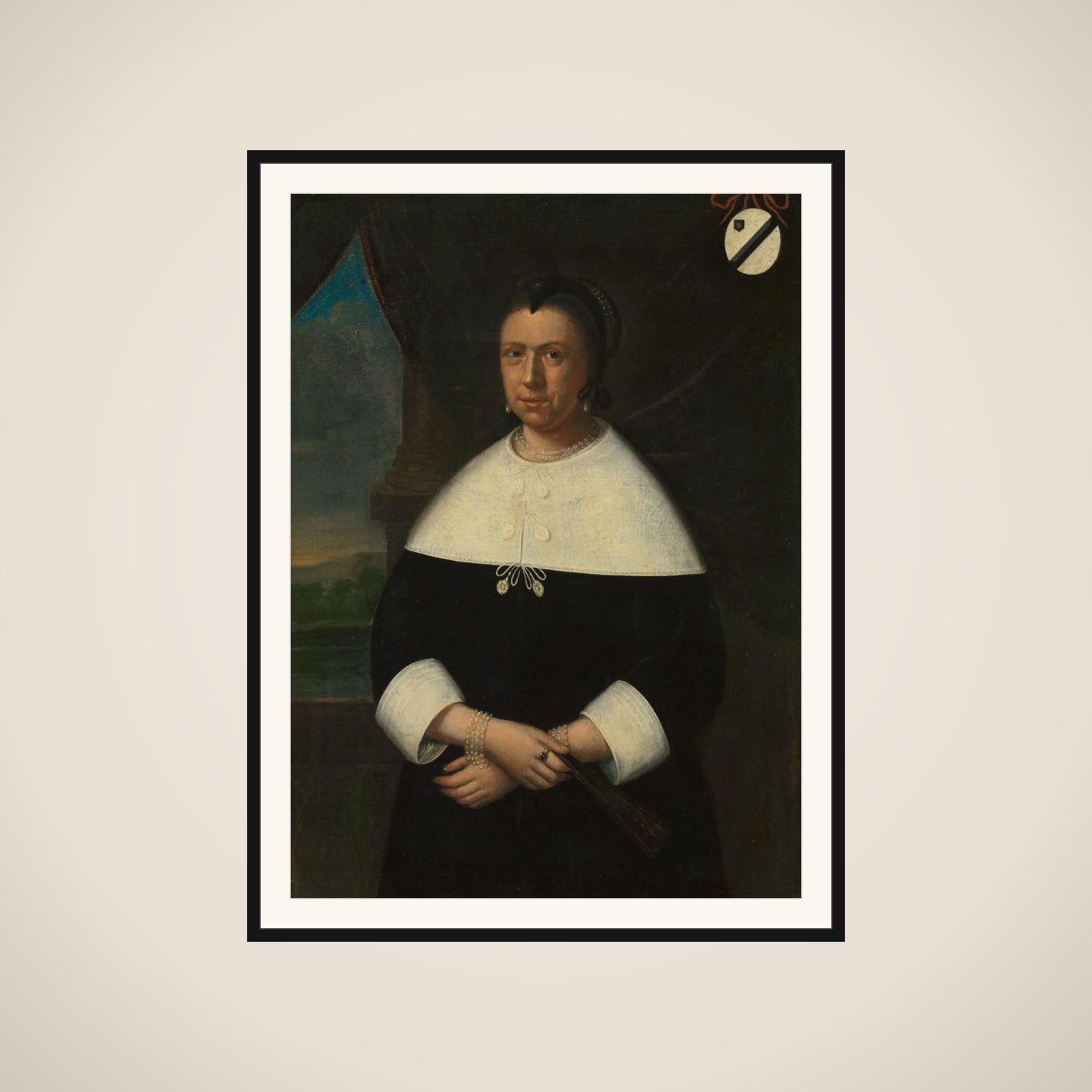 Portrait of Maria de la Queillerie (1629-64), first Wife of Jan van Riebeeck, or his second Wife Maria Scipio (c. 1630-95) framed