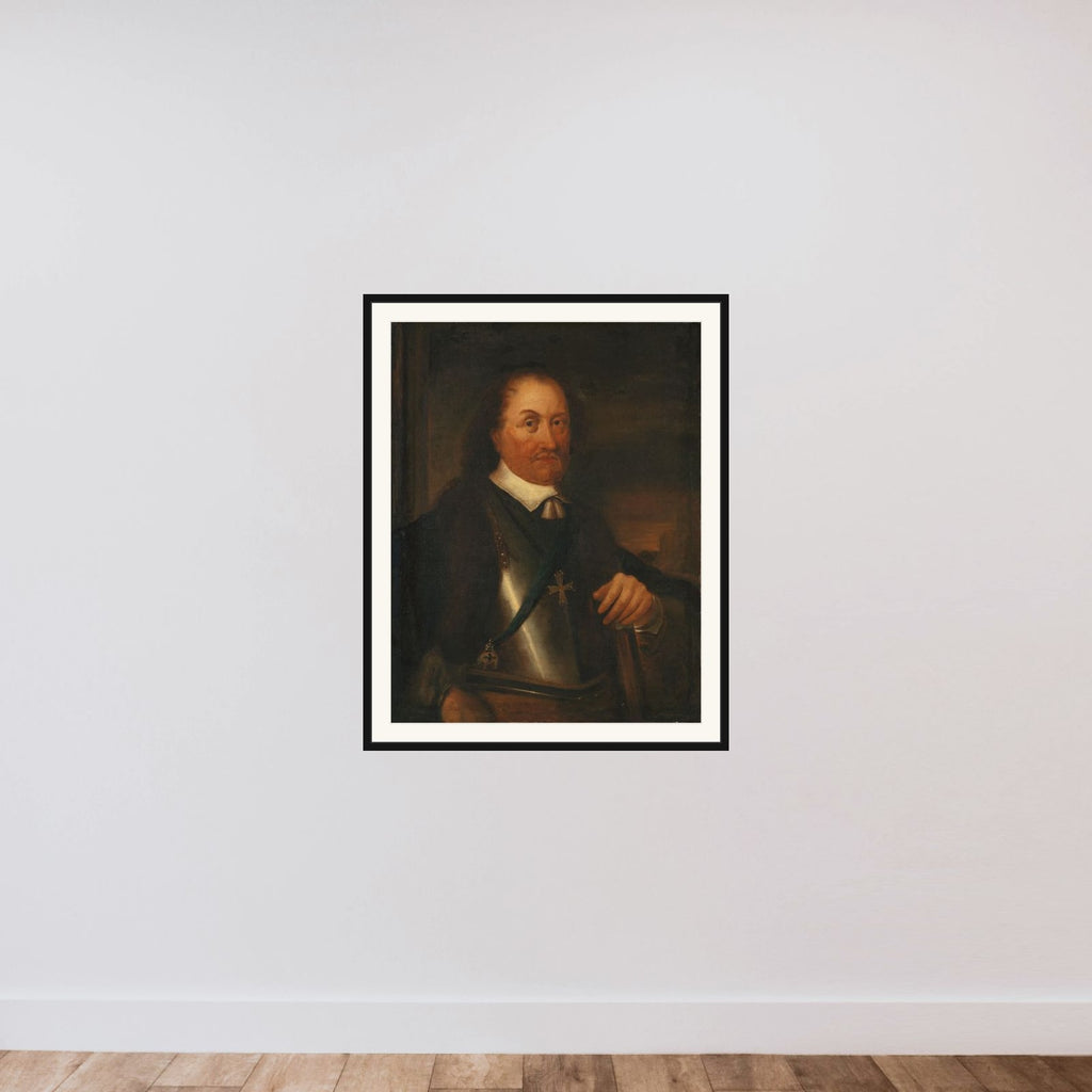 Portrait of Johan Maurits, Count of Nassau-Siegen, Governor of Brazil framed — shown to scale
