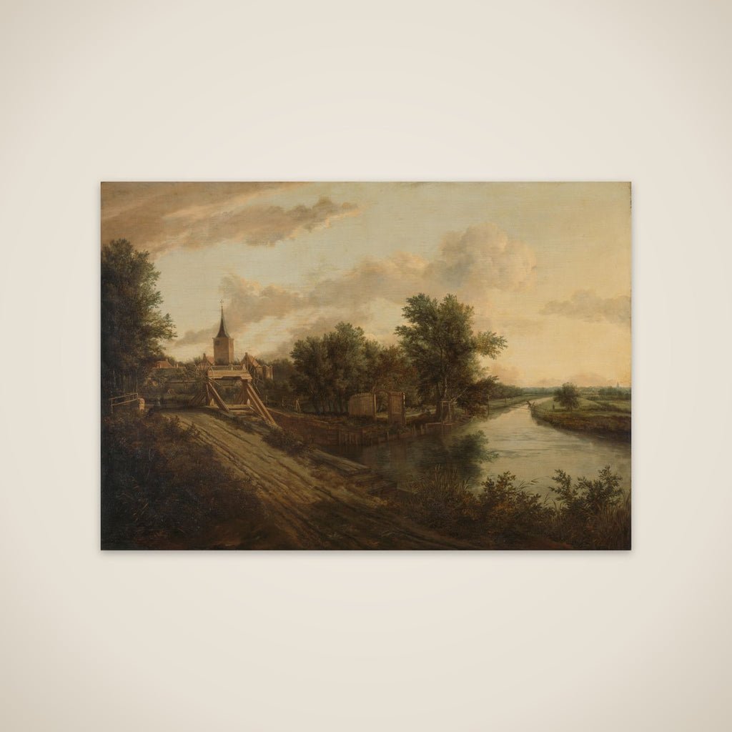 Landscape with rolling bridge unframed print