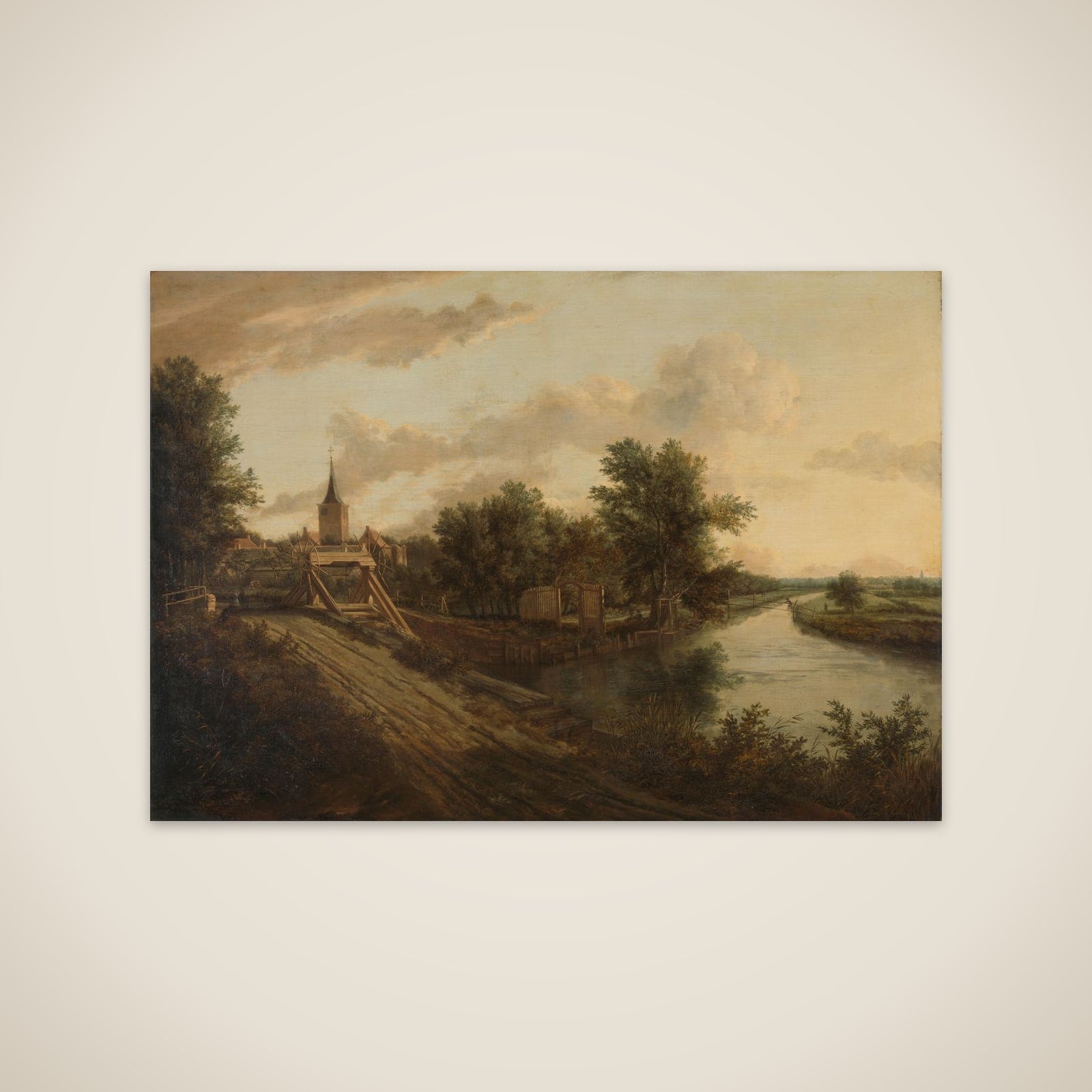 Landscape with rolling bridge unframed print