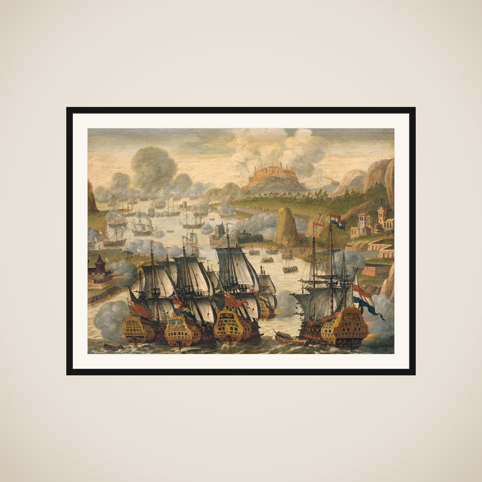 Naval Battle of Vigo Bay, 23 October 1702. Episode from the War of the Spanish Succession framed