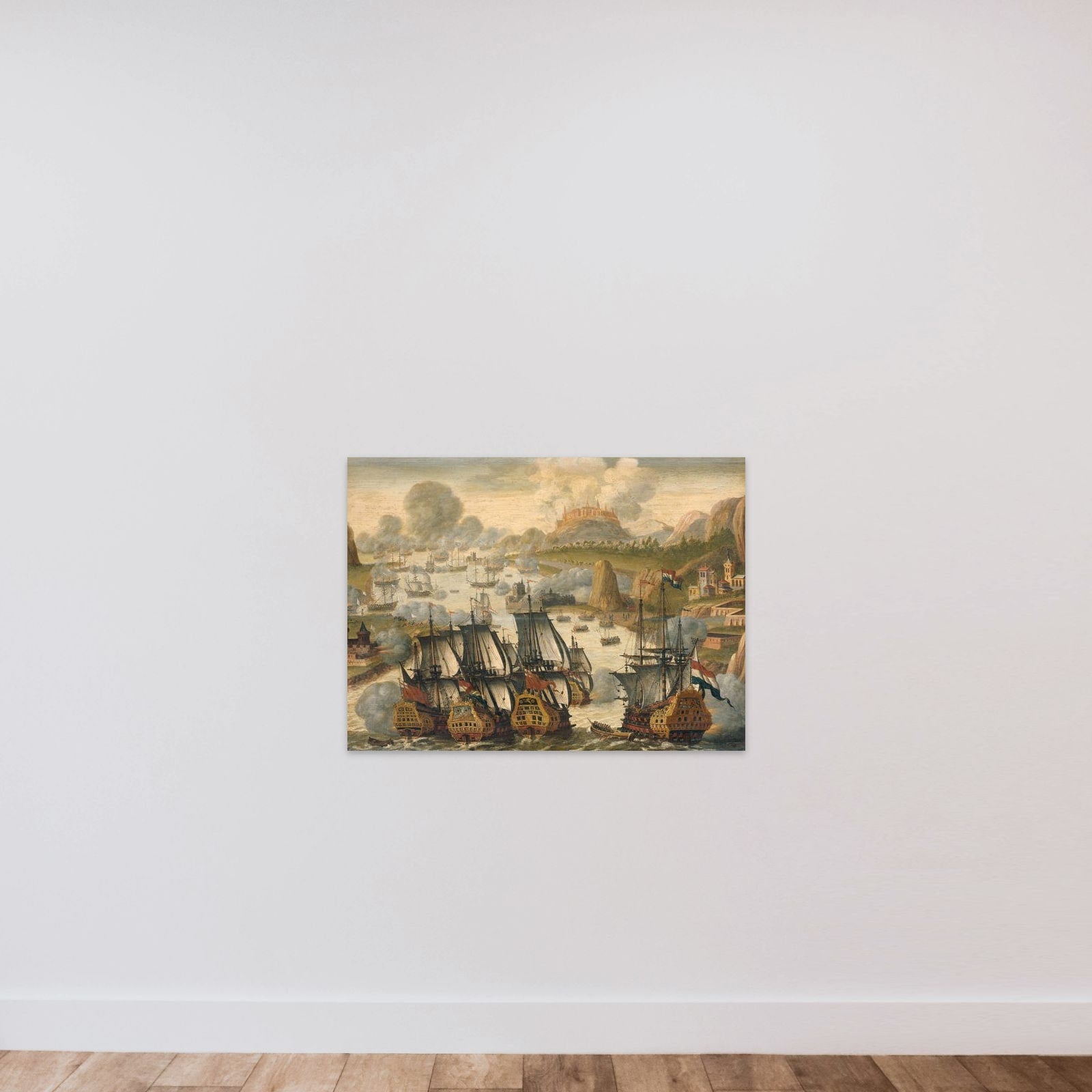 Naval Battle of Vigo Bay, 23 October 1702. Episode from the War of the Spanish Succession unframed — shown to scale