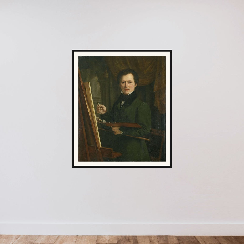 Portrait of a Painter framed — shown to scale