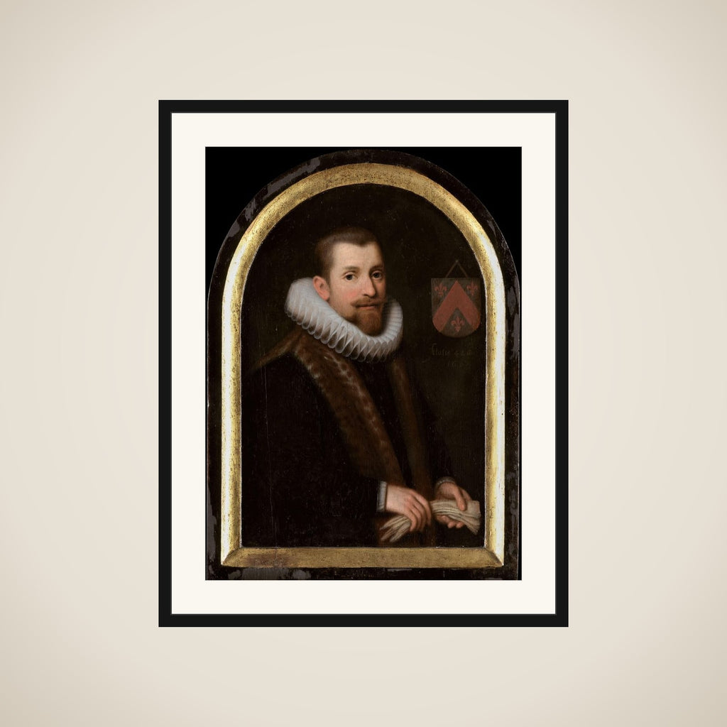 Portrait of Floris Gerritsz van Schoterbosch (c. 1562-1618) framed