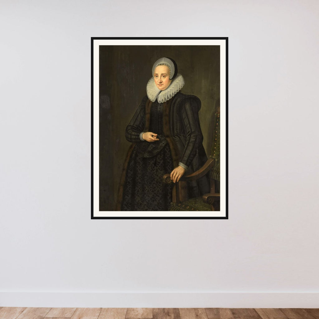 Portrait of Margarita Cassier framed — shown to scale