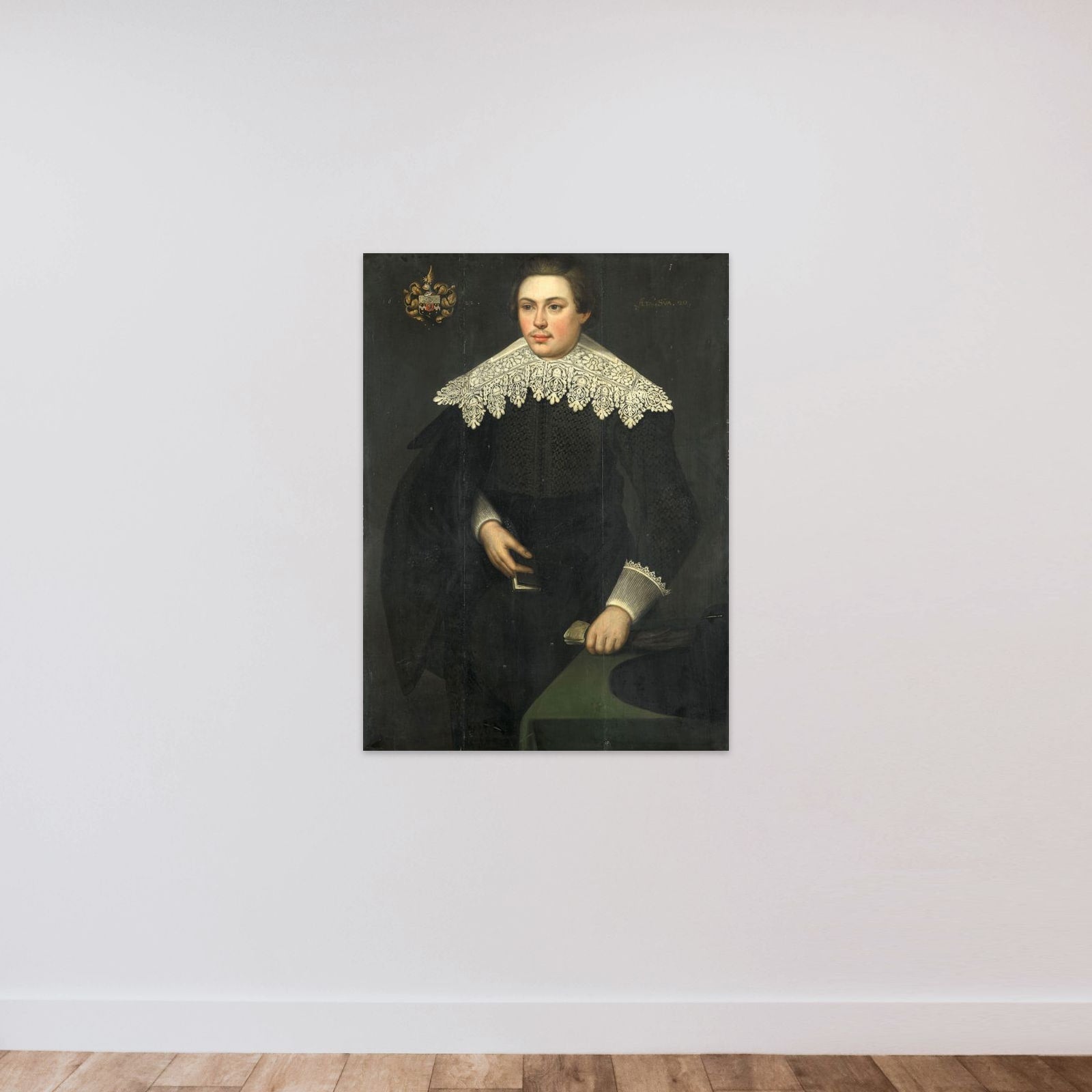 Portrait of Johan van Ceters (1602-29) unframed — shown to scale