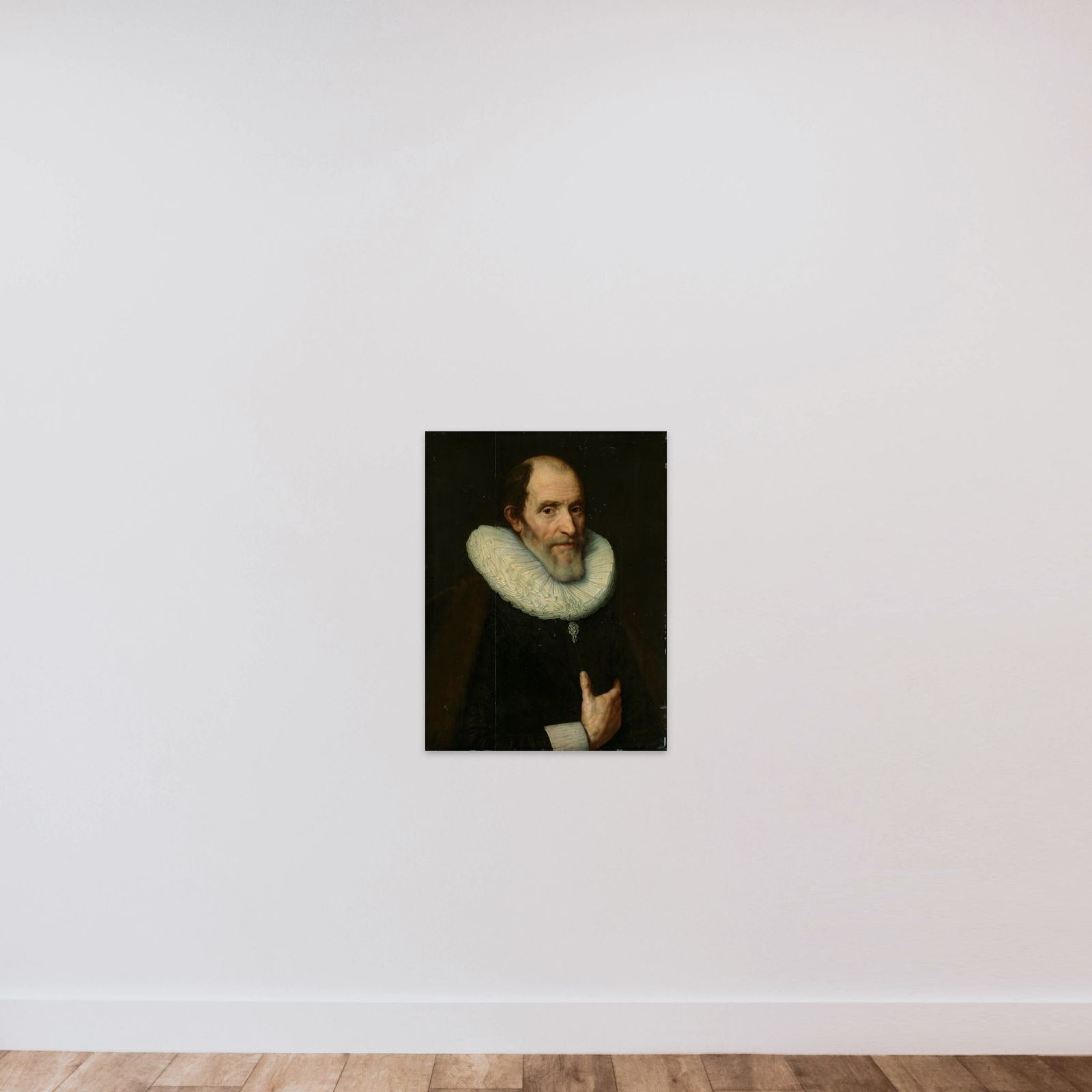 Portrait of a Man unframed — shown to scale