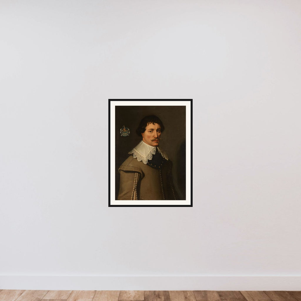 Portrait of Nicolaas de Witte (1603-29) framed — shown to scale