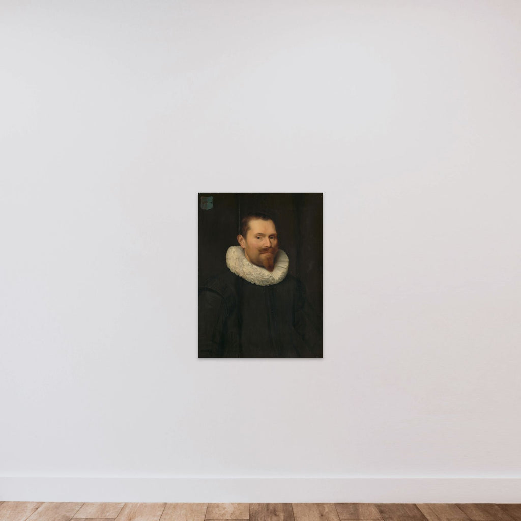 Portrait of a man unframed — shown to scale