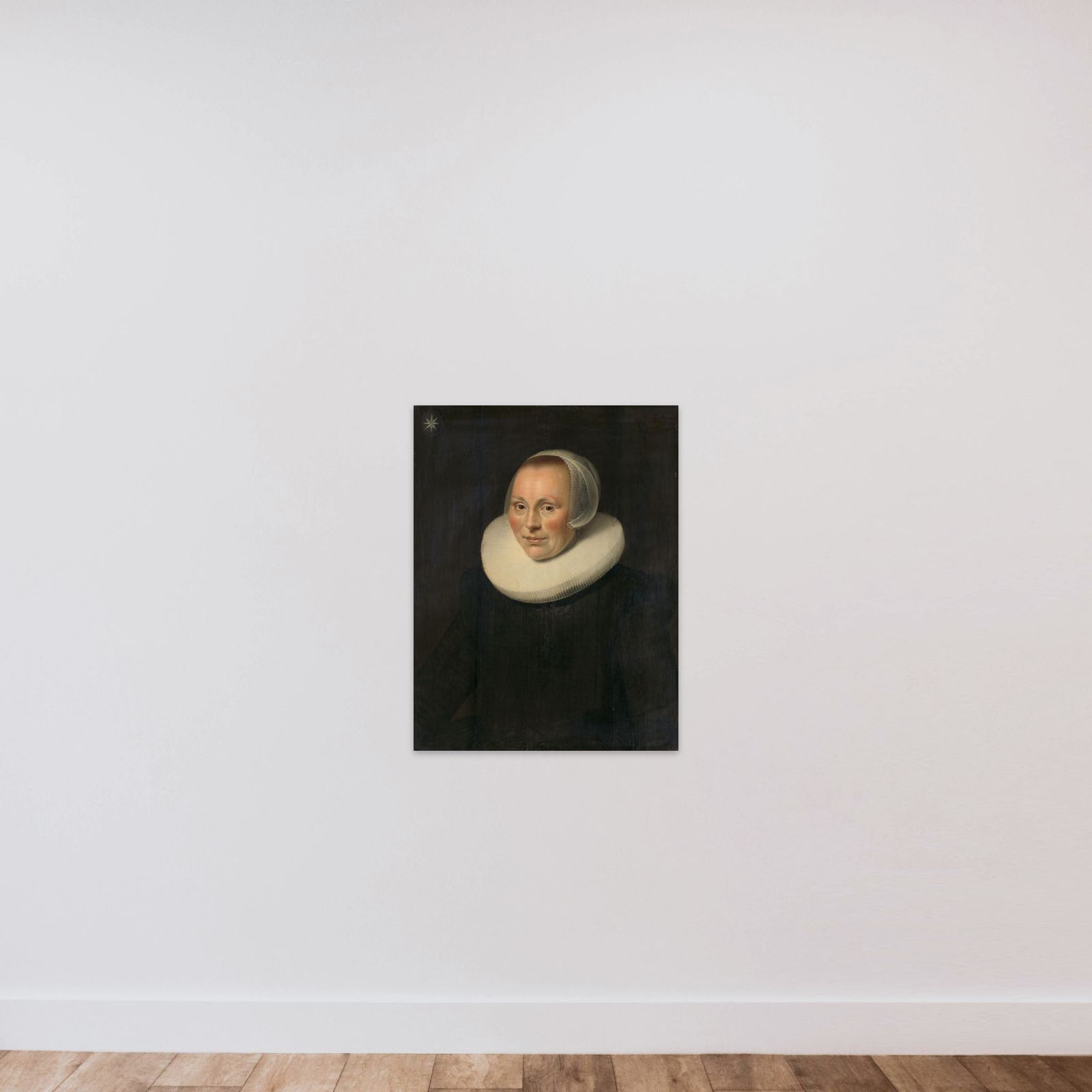 Portrait of a woman unframed — shown to scale