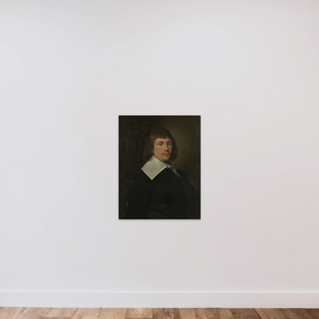 Portrait of a man unframed — shown to scale