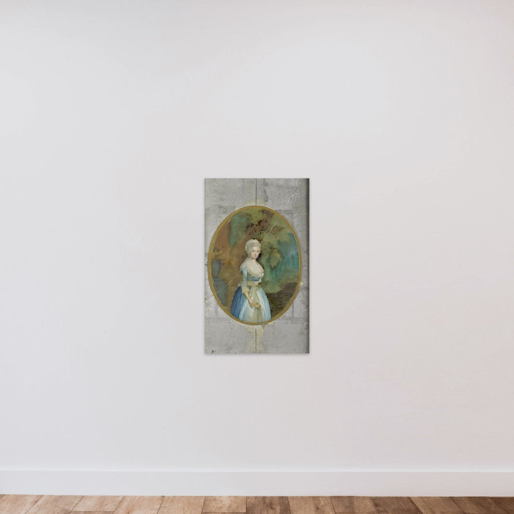 Portrait of a Woman in eighteenth-century Costume unframed — shown to scale