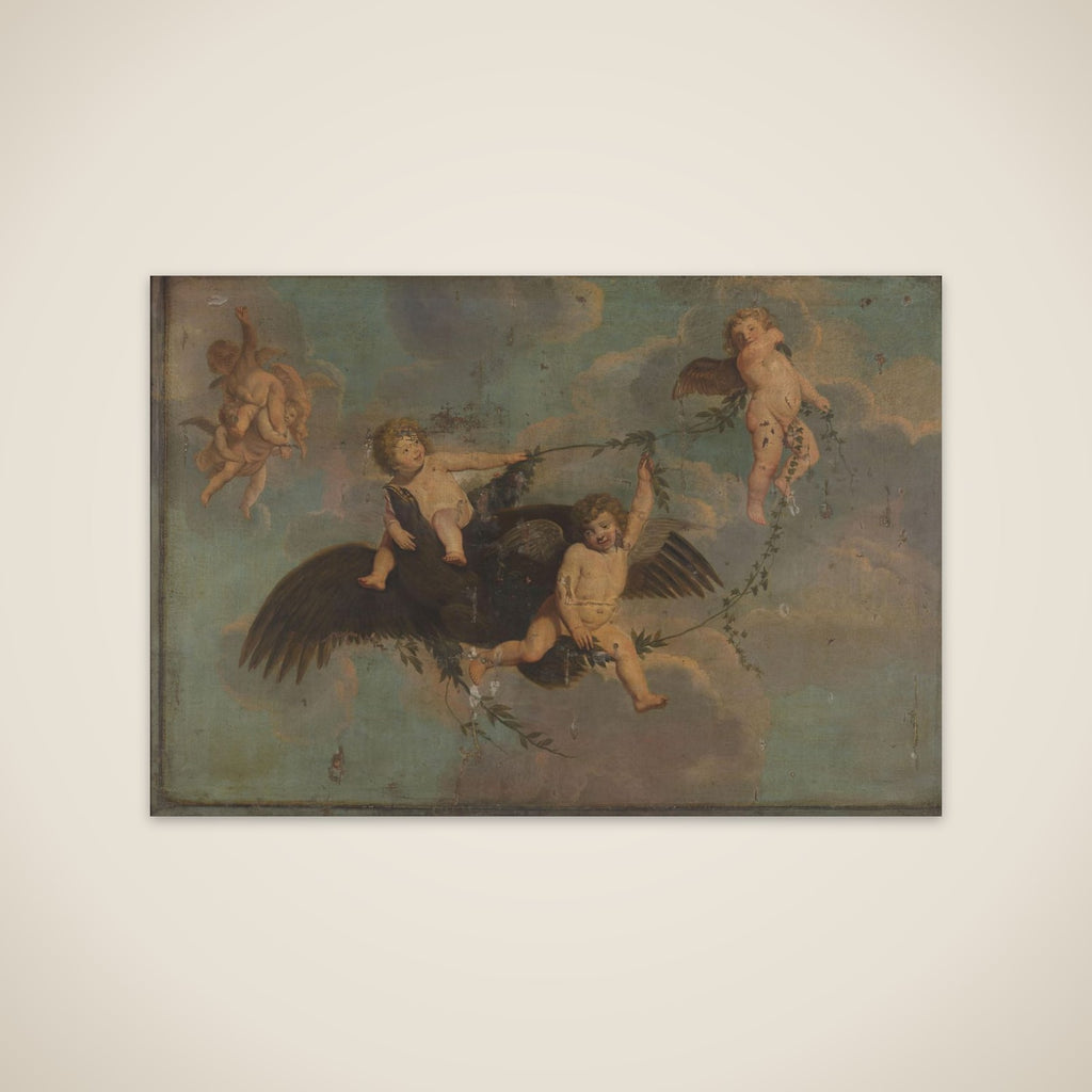 Putti with an Eagle on Clouds unframed print