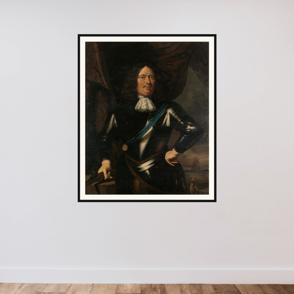 Portrait of an Admiral, possibly Adriaen Banckert, Vice-Admiral of Zeeland framed — shown to scale