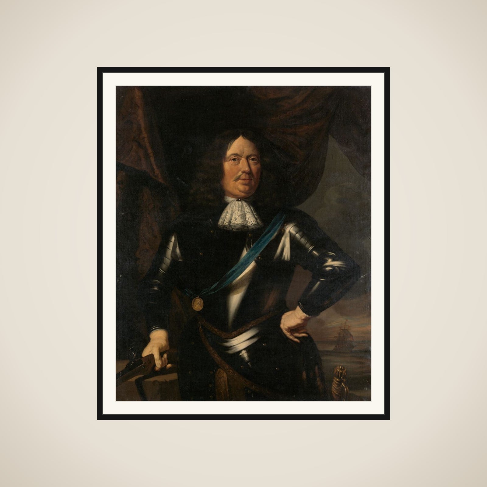 Portrait of an Admiral, possibly Adriaen Banckert, Vice-Admiral of Zeeland framed