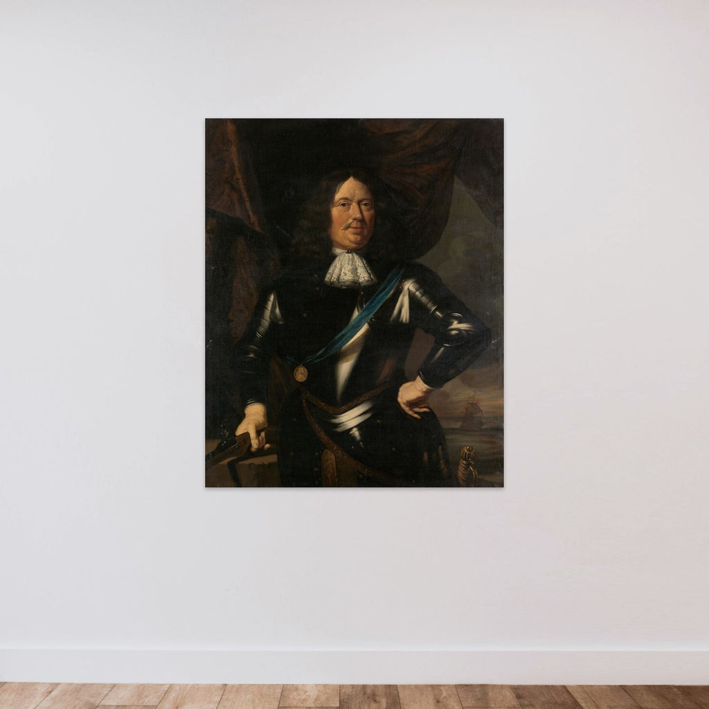 Portrait of an Admiral, possibly Adriaen Banckert, Vice-Admiral of Zeeland unframed — shown to scale
