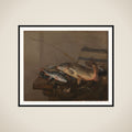 Still life with fish framed