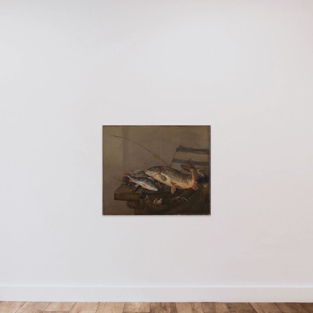 Still life with fish unframed — shown to scale