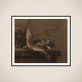 Still life with fish framed