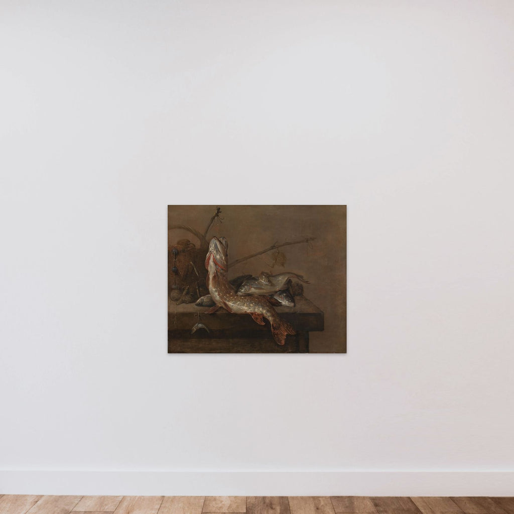 Still life with fish unframed — shown to scale