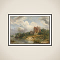 River Landscape with Ruin framed