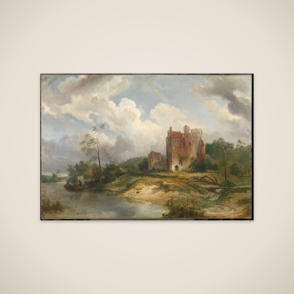 River Landscape with Ruin unframed print