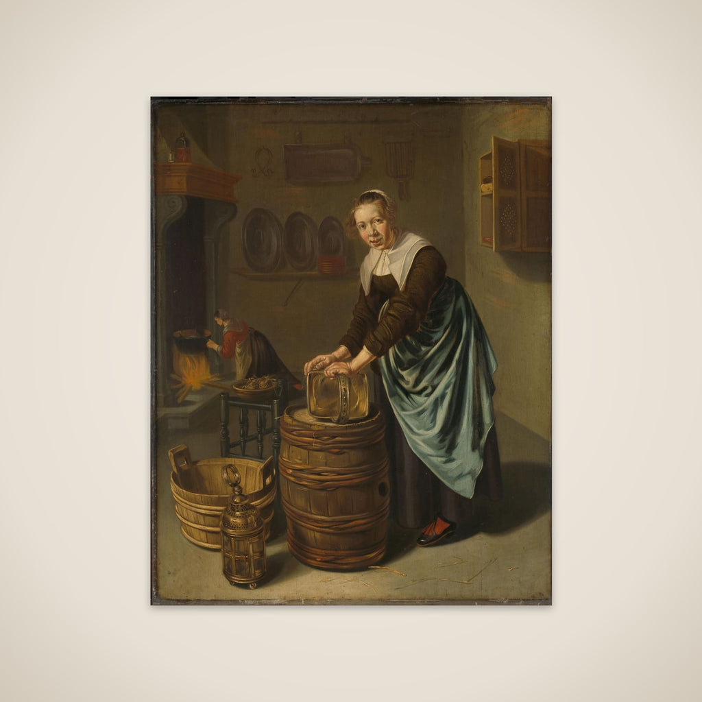 Woman Scouring a Vessel unframed print