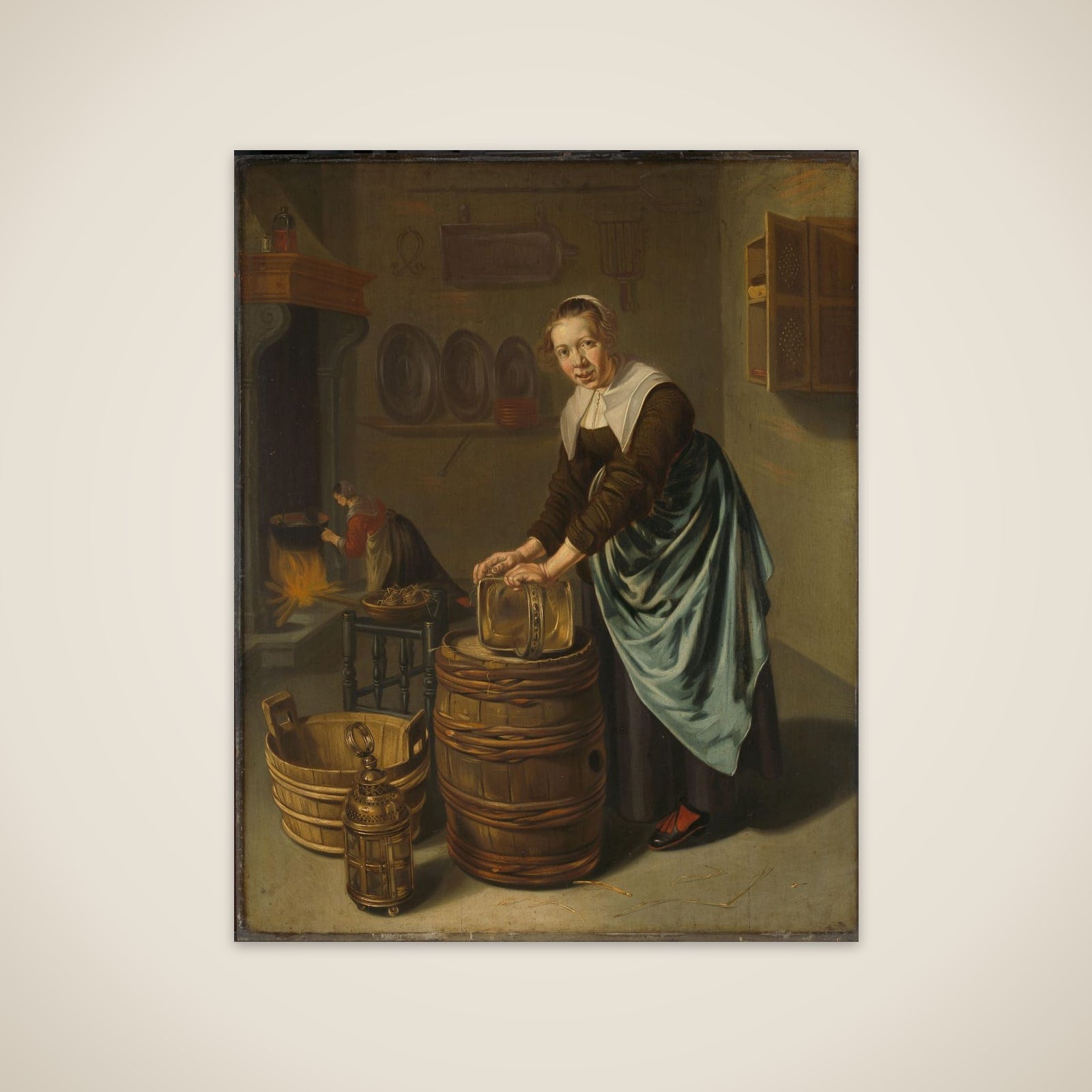 Woman Scouring a Vessel unframed print