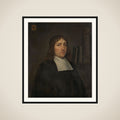 Portrait of Barend Hakvoort (1652-1735), bookseller, church reader and catechism master in Zwolle framed