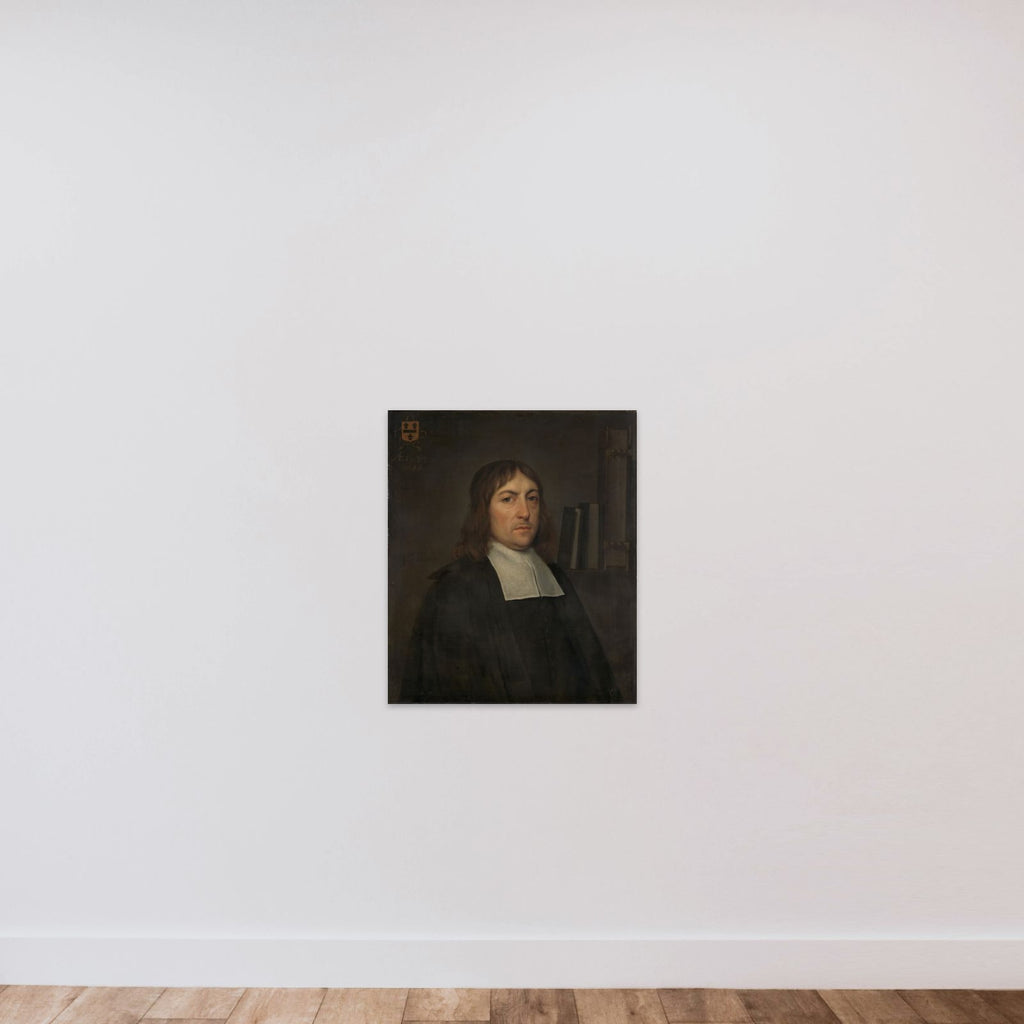 Portrait of Barend Hakvoort (1652-1735), bookseller, church reader and catechism master in Zwolle unframed — shown to scale