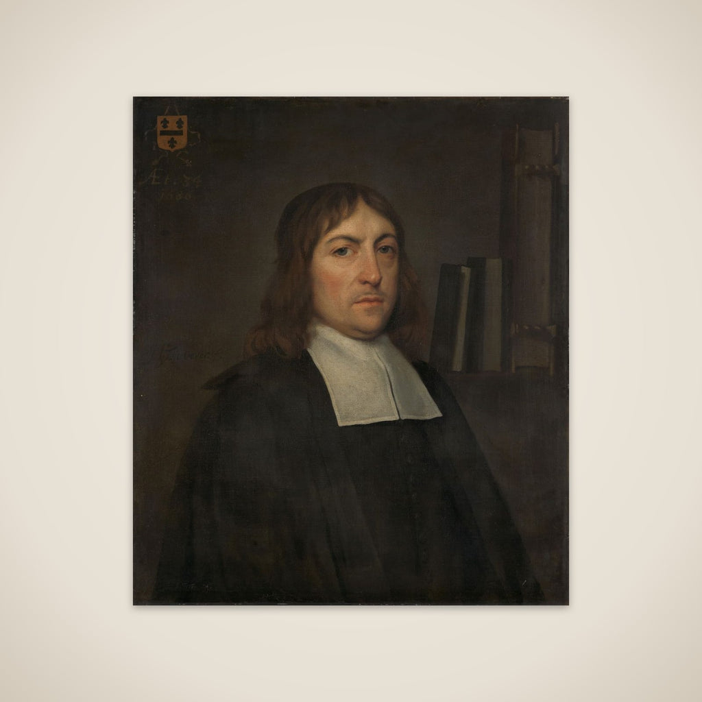 Portrait of Barend Hakvoort (1652-1735), bookseller, church reader and catechism master in Zwolle unframed print